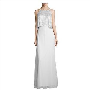 NWT White and Silver Popover Gown